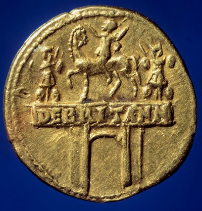 皇帝クロード1世（10-54）（Tiberius Claudius Nero DrususまたはGermanicus）の凱旋門を表す金色のコインアークで、ブルターニュ地方での勝利を思い起こさせる」パリ、B.N. 作： Roman