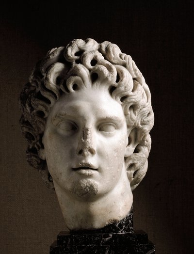 アレクサンダー大王の頭部、紀元前2世紀（彫刻 作： Roman