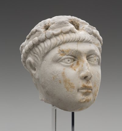 子供の頃のホノリウス皇帝の頭、西暦4世紀後半（大理石） 作： Roman