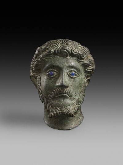 マルクスアウレリウスの頭、西暦161-180年（ブロンズ） 作： Roman