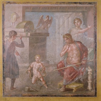 ヘラクレスが蛇を子供の頃絞め殺した、カサデイヴェッティ、西暦50〜79年 作： Roman