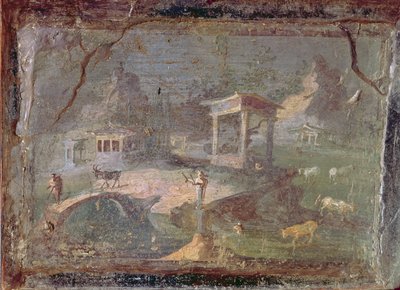 牧歌的な風景、ヘルクラネウム、1世紀紀元前AD 79 作： Roman