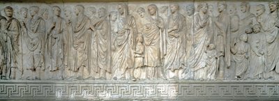 皇帝アウグストゥスの皇帝ブローカーの行列 - 大理石のレリーフのフリーズ 作： Roman