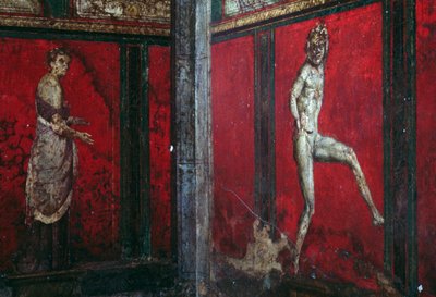 ディオニュソス教団の入信儀式、ヴィラ・デイ・ミステリのフレスコ画 作： Roman