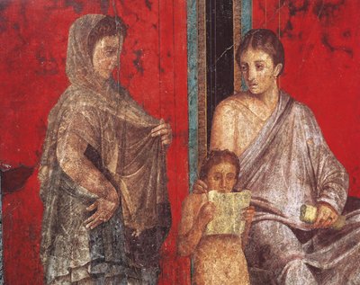 ディオニュソス教団の入信儀式、ヴィラ・デイ・ミステリのフレスコ画 作： Roman