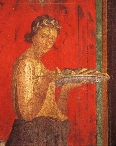 ディオニュソス教団の入信儀式、ヴィラ・デイ・ミステリのフレスコ画 作： Roman