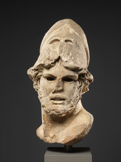 ギリシャ人将軍の大理石製頭部、紀元後100年頃（大理石、ペンタリック 作： Roman
