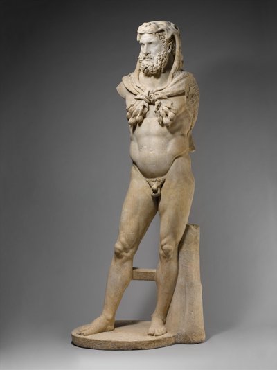 髭を生やしたヘラクレスの大理石像（西暦68～98年）（大理石 作： Roman