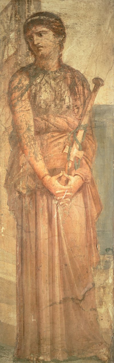 Herculaneum（フレスコ画）から、息子の殺害を熟考するメデア 作： Roman