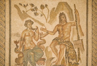 ポリフェムスとガラテアのモザイク、キリスト教の王のアルカサルのモザイクのホールから（モザイク） 作： Roman