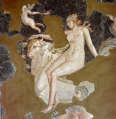 海牛に乗ったネレイド（モザイク画 作： Roman