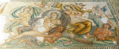 ネレイデスとビトス、ハウスオブアイオン、パフォス、キプロス（モザイク） 作： Roman