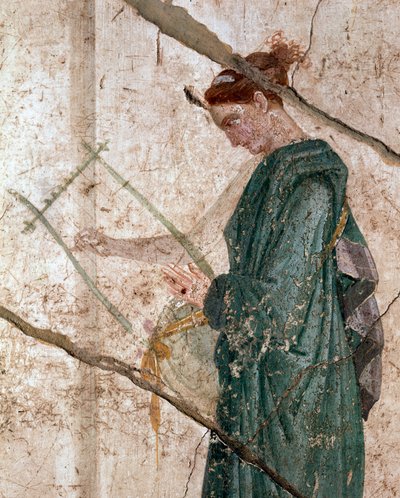 ニンフの中のパンの音楽家（フレスコ画 作： Roman