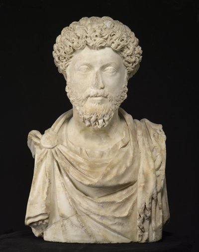 皇帝マルクスアウレリウスの肖像、2日後半（大理石） 作： Roman