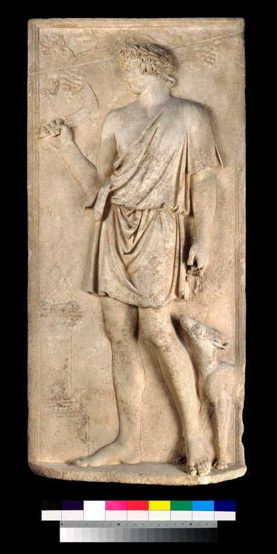 葡萄を収穫するディオニュソスまたはシルヴァヌスに扮したアンティノウスのレリーフ 作： Roman