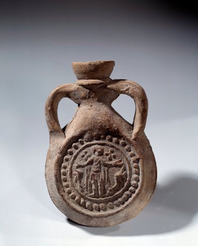 ローマ時代のアート。聖人を表す足の付いたテラコッタ製の弔い用球根。紀元後4世紀。パリ、ルーブル美術館 作： Roman