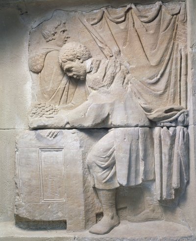 パン商人を描いたローマ時代の陵墓のレリーフ、紀元2世紀 作： Roman