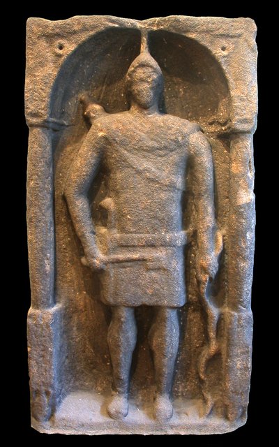 ハミアン（シリア）アーチャーを描いたローマ時代の墓石、西暦125-40年 作： Roman