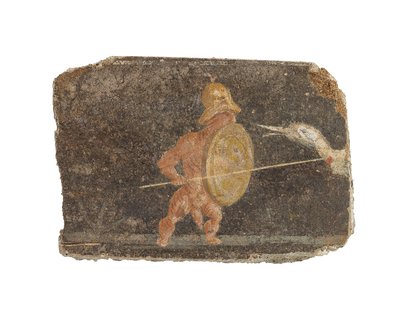 ローマの壁画の断片、1世紀から2世紀頃（フレスコ画） 作： Roman