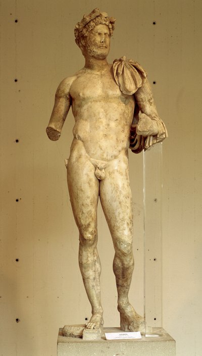 皇帝ハドリアヌス（アドリアン）像-ヴェゾン・ラ・ロメーヌ考古学博物館、2世紀 作： Roman