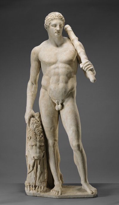 ヘラクレスの像、c.125（大理石） 作： Roman