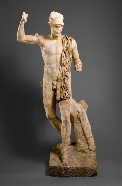 負傷した戦士の像、紀元138～181年頃（大理石製 作： Roman