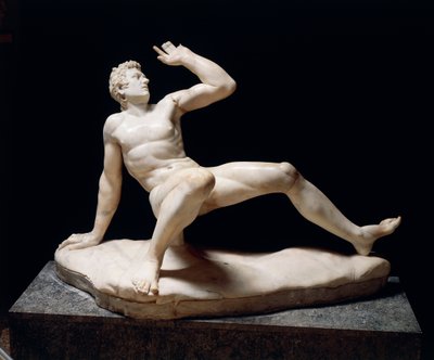 倒れているガリア人の像、紀元前3世紀ペルガモン学校のオリジナルのコピー（大理石 作： Roman