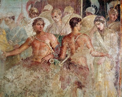 アキレスとブリセイスの別れ（フレスコ画 作： Roman