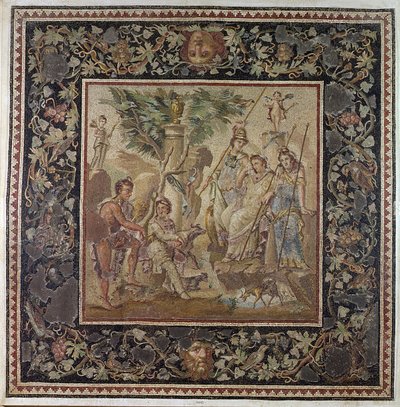 アトリウムの家からのパリの審判、アンティオキア、西暦115年頃（モザイク） 作： Roman
