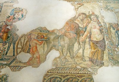 ディオニソスの凱旋行列、ハウスオブアイオン、パフォス、キプロス（モザイク） 作： Roman