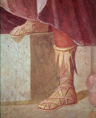 イフィゲニアの生け贄におけるアガメムノンの足（フレスコ画 作： Roman