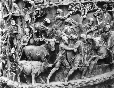 ドイツ人捕虜と戦利品の輸送、マルクス・アウレリウスの列（colonna Antonina）の詳細 作： Roman