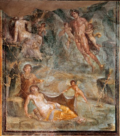 ゼピュロスと女神クロリスの結婚式（フレスコ画、紀元後45～79年 作： Roman