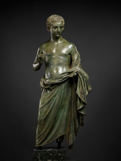 貴族の少年のブロンズ像 紀元前27年～紀元後14年（ブロンズ 作： Roman Imperial Period