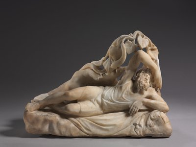 ひょうたんのつるの下のヨナ、280-290（大理石） 作： Roman Imperial Period