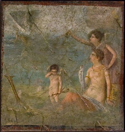 アリアドネとテセウス、1stH. 1世紀。 広告。 作： Roman Pompeian wall painting.