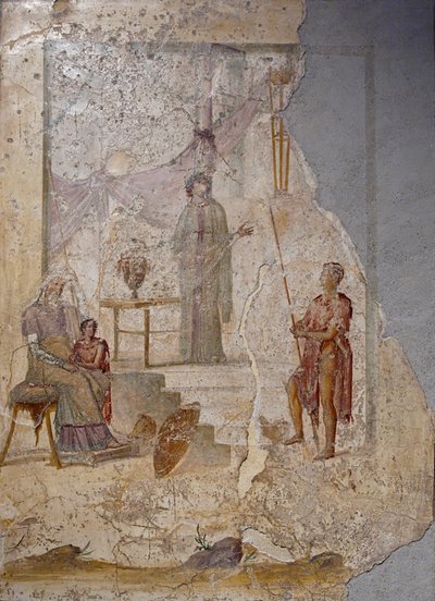 Cassandra は、第 1 H. 1 世紀のトロイの没落を予測します。 広告 作： Roman Pompeian wall painting