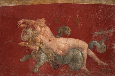 海獣シーパンサーに乗ったネレイド、第 1 H. 第 1 セン。 広告。 作： Roman Pompeian wall painting.