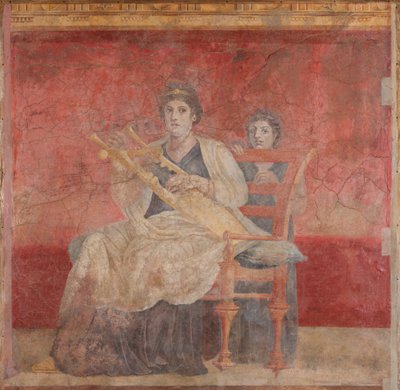 キタラを演奏する着席女性、紀元前50〜40年頃 作： Roman Republican Period