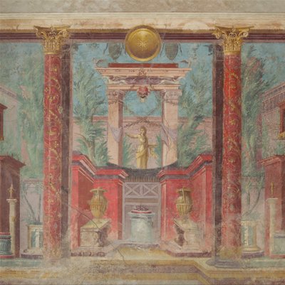 ボスコレアーレの別荘の小部屋の壁画、紀元前50〜40年頃 作： Roman Republican Period