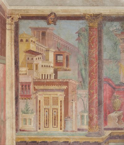 ボスコレアーレの別荘の小部屋の壁画、紀元前50〜40年頃 作： Roman Republican Period