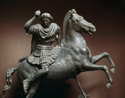 馬に乗ったアレキサンダー大王（紀元前356～323年） 馬はブセファレだろう。シシオネのリュシッペ（紀元前395-305年）の原型に倣ったブロンズ彫刻 ナポリ、ナツィオロジコ博物館 作： Roman Roman