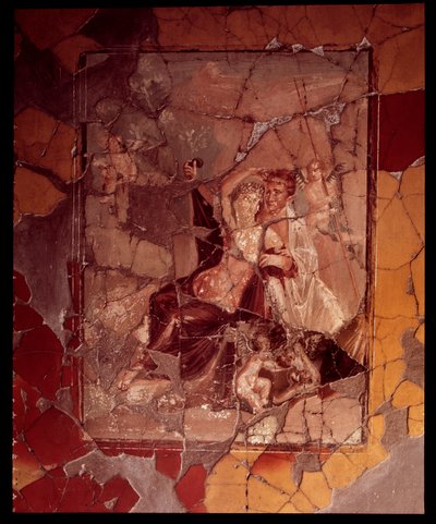 アリアドネとテセウスビセンテナリオの家」の壁のモザイク、紀元前5世紀～紀元後1世紀 作： Roman Roman