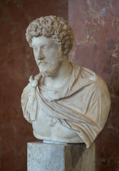 アート ローマ ローマ皇帝マーク・オーレルの胸像（西暦121～180年） 大理石 作： Roman Roman