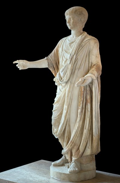 アート・ローマ トーガに身を包み、泡（ブラー）を身につけた子供、頭はネロの子供のもの 作： Roman Roman