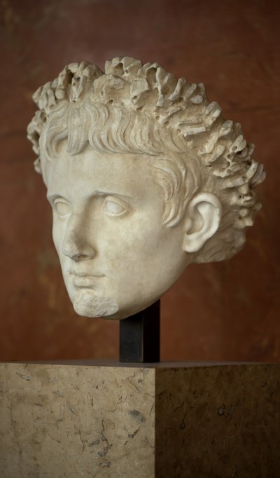 美術 ローマ 皇帝アウグストゥス（紀元前63年～紀元後14年）の頭部 大理石製 作： Roman Roman