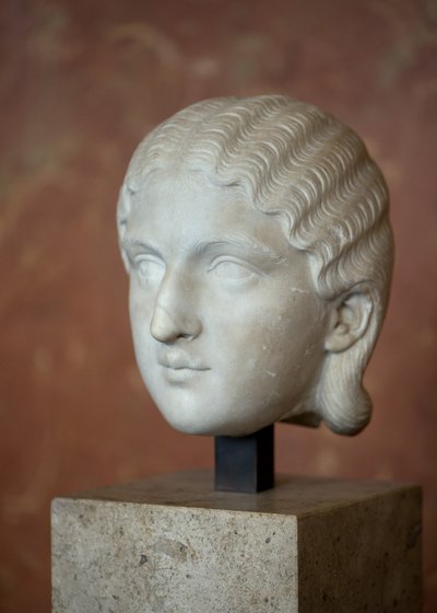 美術 ローマ 皇后バルビア・オルビアーナの頭部（3世紀） 大理石製 作： Roman Roman