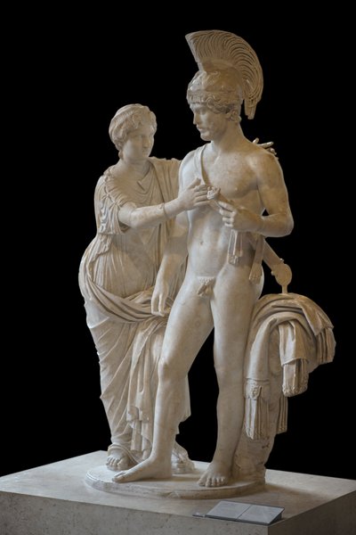 美術 ローマ帝国の三月とヴィーナスのカップル（西暦120年から140年の間）の彫刻 作： Roman Roman