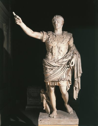 プリマポルタのアウグストゥス（大理石 作： Roman Roman