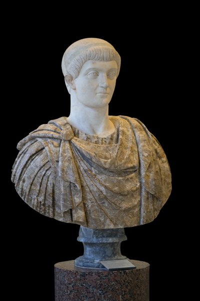 コンスタンティヌス1世（西暦337年～350年）彫刻、ローマ美術 作： Roman Roman